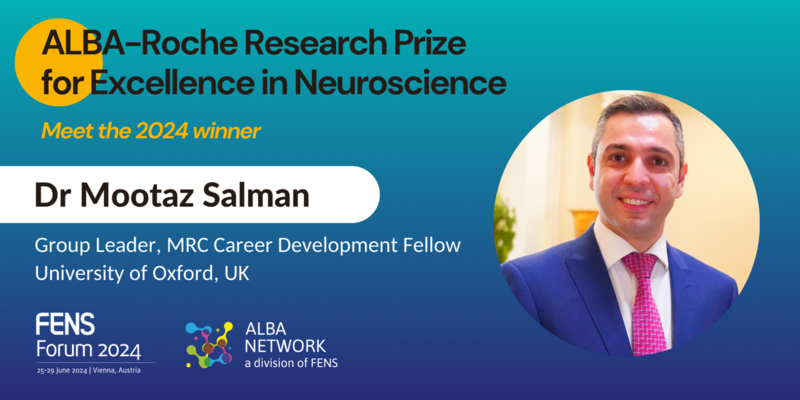 alba roche prize banner with Mootaz Salman's photo.