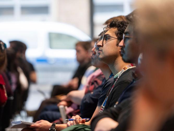Delegates listening attentively to the keynote lecture at at the 5th birthday symposium held by Oxford's Kavli Institute for Nanoscience Discovery.