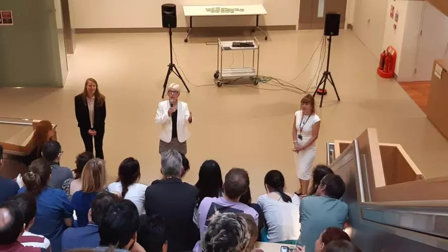 Cynthia Friend and Amy Bernard answering the questions